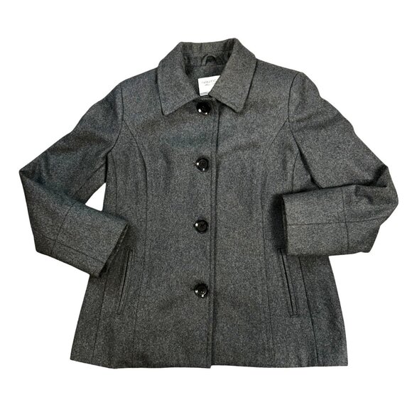 Nautica Womens Wool Blend Pea Coat Size M Gray Preppy Academia Countryside - Picture 1 of 8